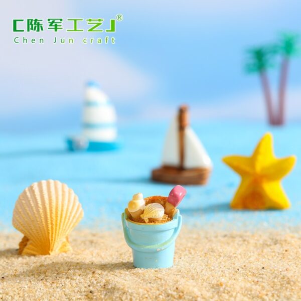 Wholesale Seaside Theme Resin Craft Decoration - Surfboard Sailboat Seashell Figurine, Fashion Accessory for Home, Gift or Resale