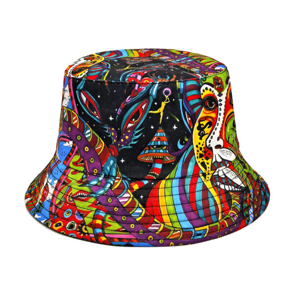 Wholesale Stylish Cartoon Bucket Hat Men's Mushroom Face Pattern Sun Protection Resale Accessory