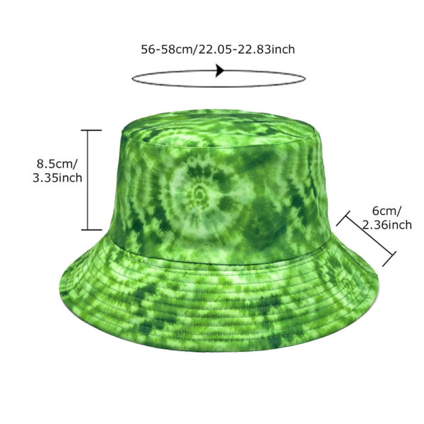 Wholesale Tie Dye Bucket Hat Green Sun Protection Unisex Outdoor Beach Hat for Resale