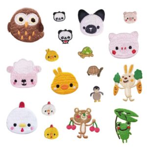 oly-5a18dc28a6366656118ed7edb45119c5 Wholesale Polyester Embroidery Patches Cute Rabbit Frog Animal Designs for Women's Clothing Decoration