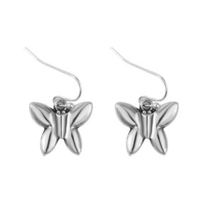 Simple silver butterfly (glossy) (fg210)