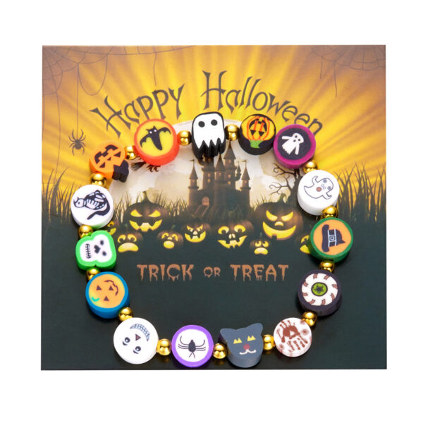 oly-5a561034a764658d5e819dbfca6e7059 Wholesale Soft Clay Halloween Ghost Pumpkin Bracelet Chic Fashion Accessory for Resale