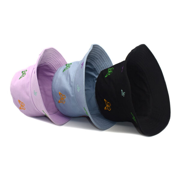 Wholesale Butterfly Embroidered Reversible Fisherman Hat Sun Protection Summer Casual Hat for Resale