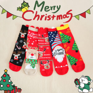 Wholesale Christmas Cartoon Socks Cute Santa Reindeer Pattern for Women Gift Boutique Resale
