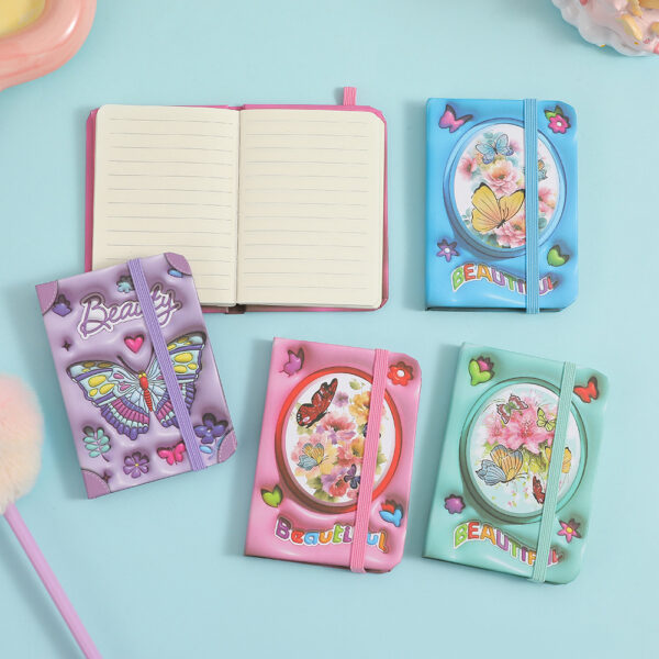 oly-5a8bc7cd964d8e30afcbc01b298359ca Wholesale Creative Trendy Notebook for Kids Cartoon Butterfly Pattern 80 Sheets Paper Pocket Diary for Girls