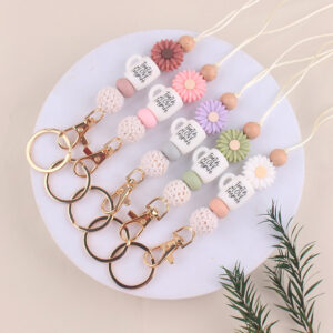 oly-5a988597e2f4627fc10e2699f5a39470 Wholesale Silicone Beaded Lanyard Keychain Chic ID Badge or Cup Charm for Everyday Accessory