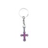 Wholesale Stylish Rhinestone Cross Keychain Pendant Pink Jewelry Accessory for Car Keys