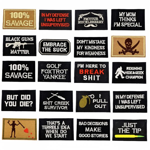 oly-5a9ffa5dd3da9c655dd5c16d0401f09d Wholesale Polyester Embroidered Letter Velcro Patches Random Pack of 10 Decorative Fashion Accessory