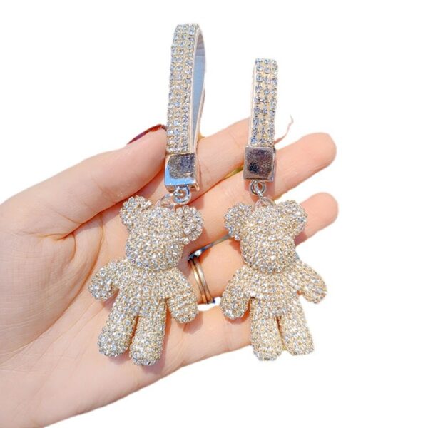 Wholesale Rhinestone Bear Keychain Car Key Accessory Trendy Gift for Couples