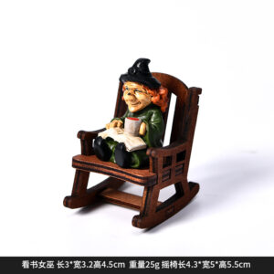 Dy2265e reading witch + rocking chair halloween ornament