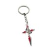 Wholesale Red Distressed Cross Pendant Keychain, Punk Style, Zinc Alloy Car Key Accessory