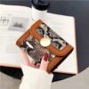 Wholesale PU Leather Retro Stitched Card Holder Wallet with Animal Pattern Fashion Accessory for Women