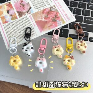 oly-5afee2b78d333978cbf60b2ecc6cf68f Wholesale Sweet Donut Cat Keychain Bag Charm Fashion Accessory Gift
