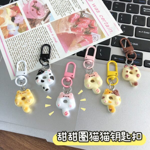 oly-5afee2b78d333978cbf60b2ecc6cf68f Wholesale Sweet Donut Cat Keychain Bag Charm Fashion Accessory Gift