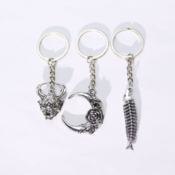 Wholesale Fish Bone Keychain Pendant Zinc Alloy Retro Style Bag Charm Decorative Accessory