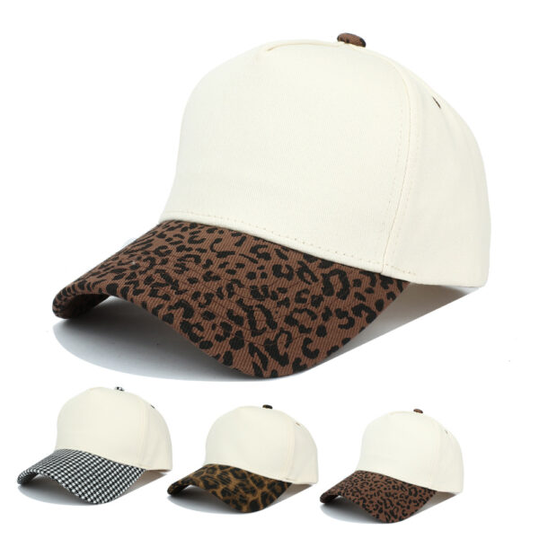 Wholesale Leopard Print Cotton Baseball Cap Casual Unisex Color Block Trucker Hat