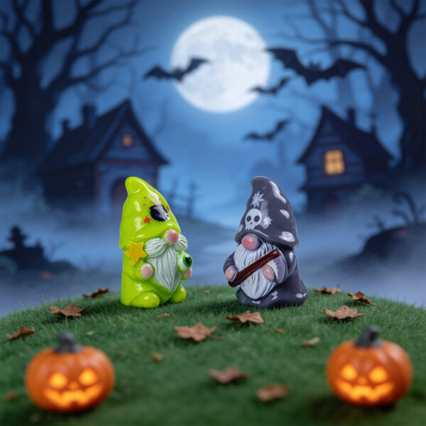 oly-5b2ad52ec51ed7cba2c9a95d7deb0e33 Wholesale Halloween Themed Resin Miniature Ornaments - Wizard, Elf, Pumpkin House, Ghost - Decorative Accent for Home Decor
