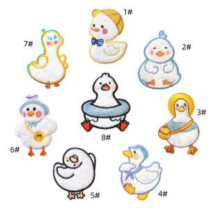Plush duck cloth stickers combination (8) pack * self-adhesive cloth stickers