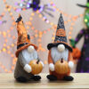 Wholesale Halloween Cloth Gnome Figurine Faceless Old Man Holding Pumpkin Home Decor Accent