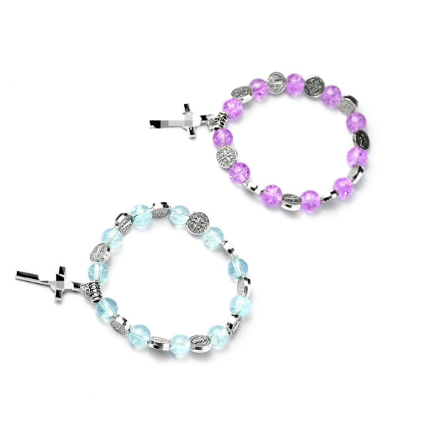 oly-5b5e4587c45621ea9b3804d0a3193e3d Wholesale Artificial Crystal Bead Bracelet Cross Rosary Design Fashion Accessory Boutique Resale