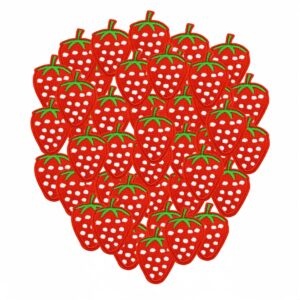 oly-5b619c598e8a299542de71e9350f2314 Wholesale Cartoon Embroidered Strawberry Iron On Patch Polyester Thread Decorative Accessory