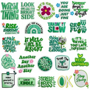oly-5b6c74d756628a41b2b655f99492a935 Wholesale Cartoon Healing English Embroidery Patch, Green Series Decorative Fabric for Clothing and Bag Repair