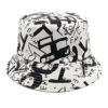 Wholesale Double Sided Bucket Hat with Letter Graffiti Chic Sun Protection Casual Hat for Women