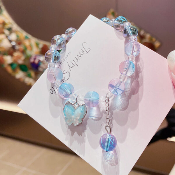 oly-5b93495c5db6bef32c032df9cd5fb131 Wholesale Butterfly Pattern Glass Beaded Bracelet Handmade Fashion Jewelry Accessory Gift