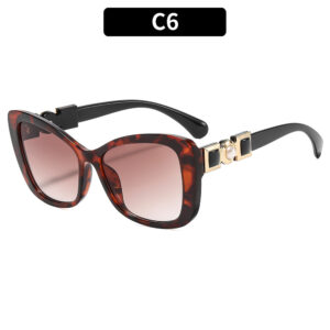 C6-leopard print frame double tea piece