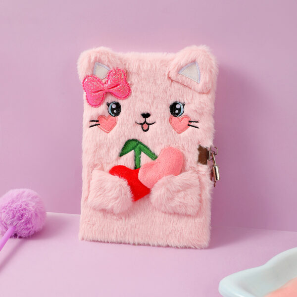 oly-5b9df87fadaf8778c3c33c1feb746a20 Wholesale Cartoon Plush Notebook with Lock Kids' Diary Creative Gift for Children