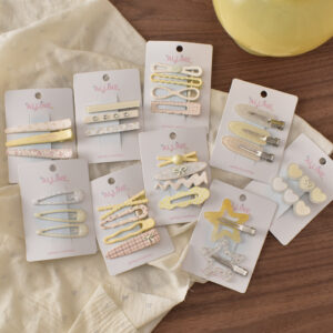 Wholesale Yellow Floral Acrylic Hair Clip Set Fashion Accessory Gift Boutique Resale