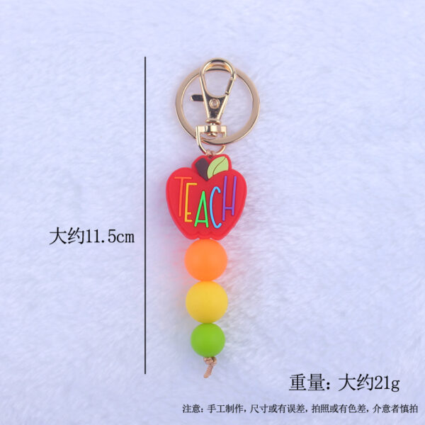 oly-5bf2d5cc8db9841f6ed6e3e7db122863 Wholesale Trendy Pink Silicone Bead Keychain Decorative Accessory Gift