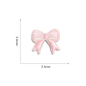 Self-adhesive Pink Bow Cloth Sticker -14#