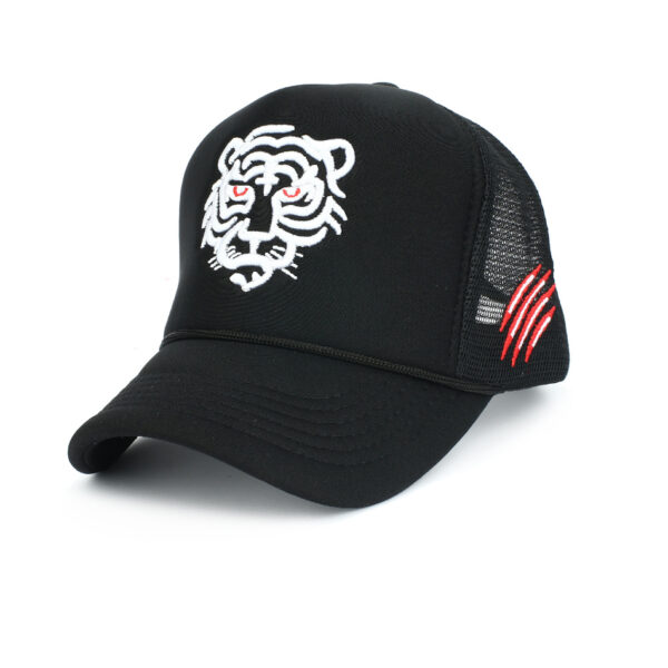 Wholesale Tiger Embroidery Mesh Trucker Hat Adjustable Baseball Cap Trendy Fashion Accessory