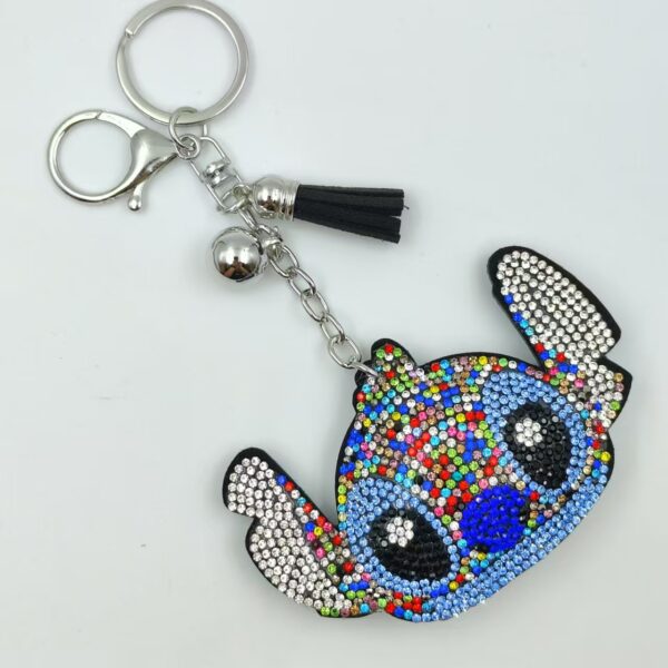 Wholesale Cute Cartoon Keychain, Zinc Alloy Rhinestone Detail, Lake Blue, Bag Charm Gift for Weddings OLY Exclusive