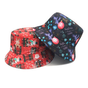 oly-5c10a48b48c4b0fee2d30cc8af7436d7 Wholesale Christmas Santa Snowman Snowflake Print Fisherman Hat, Fashion Accessory Gift for Party