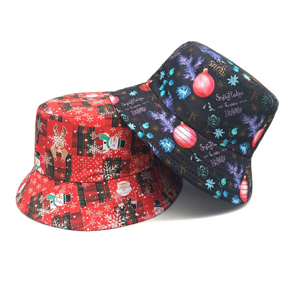 oly-5c10a48b48c4b0fee2d30cc8af7436d7 Wholesale Christmas Santa Snowman Snowflake Print Fisherman Hat, Fashion Accessory Gift for Party