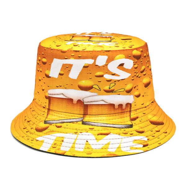 Wholesale Beer Print Bucket Hat Sun Protection Casual Hat for Party Resale