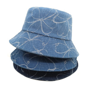 oly-5c1af39803b2c7f7b1d8813035aef76d Wholesale Washed Denim Fisherman Hat with Butterfly Knot Trendy Casual Sun Hat for Everyday Wear