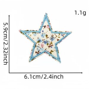Five-pointed star floral cloth patch 2#Blue