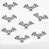 Wholesale Gothic Vintage Bat Wing Pendant Black Silver Alloy DIY Jewelry Accessory for Punk Street Style