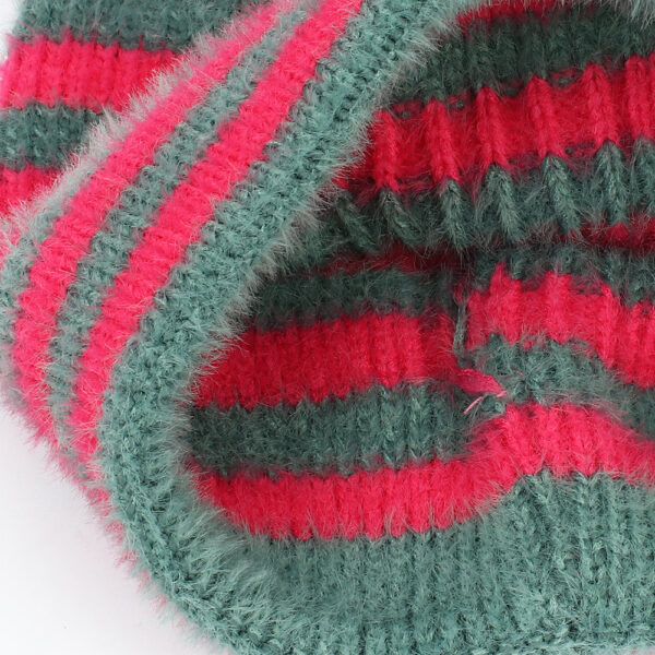 oly-5c4c65f8c6394d3133a8dd9ba7591c8c Wholesale Trendy Striped Cat Ear Knit Beanie Winter Warm Hat for Women Fashion Accessory Gift