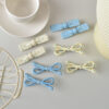 oly-5c6f32a6a33e0e31bd0d18fc3f249dbe Wholesale Polka Dot Bow Duckbill Hair Clip Blue Square Bow Fashion Accessory for Boutique Resale