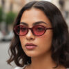 Wholesale Trendy Round Sunglasses Black Frame Gray Lens UV400 Travel Fashion Accessory