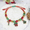 oly-5c72111194fd22e96fcd266ed3c92207 Wholesale Christmas Snowman Bell Beaded Bracelet Handmade Adjustable Alloy Holiday Jewelry Accessory