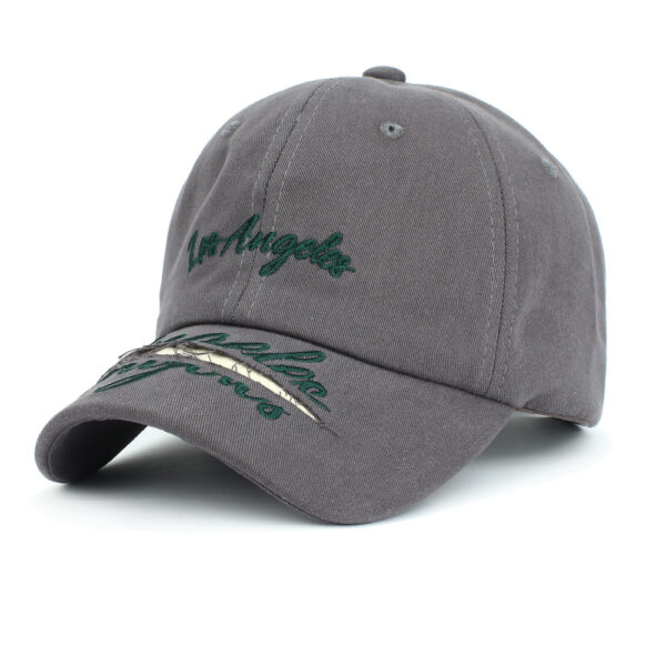Wholesale Washed Soft Top Baseball Cap with Embroidery Letters Adjustable Gray Sun Protection Unisex Fashion Accessory