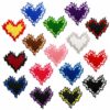oly-5c8aa649793623d357b5c4bdae4d8621 Wholesale Decorative Flame Heart Fabric Patch Set - 16 Pieces Polyester Thread Iron-On DIY Accessory