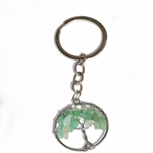 Wholesale Tree of Life Labradorite Natural Crystal Pendant Keychain Car Key Accessory