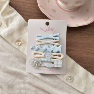 1# blue floral heart-5pcs