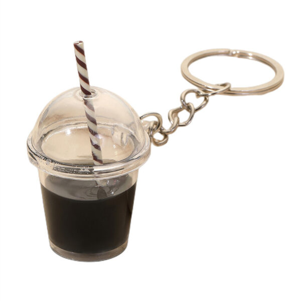 Wholesale Korean Style Pearl Milk Tea Cup Keychain Fashion Bag Charm Decorative Accessory